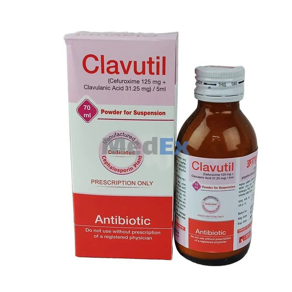Clavutil (125 mg+31.25 mg)/5 ml Packaging