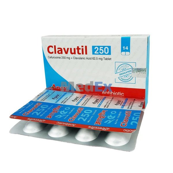 Clavutil 250 mg+62.5 mg Packaging