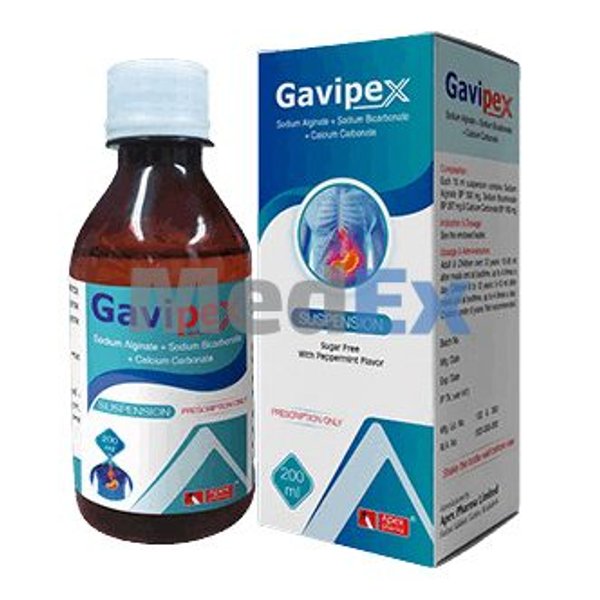 Gavipex (500 mg+267 mg+160 mg)/10 ml Packaging