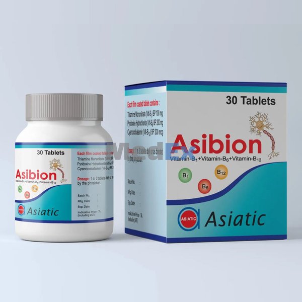 Asibion 100 mg+200 mg+200 mcg Packaging