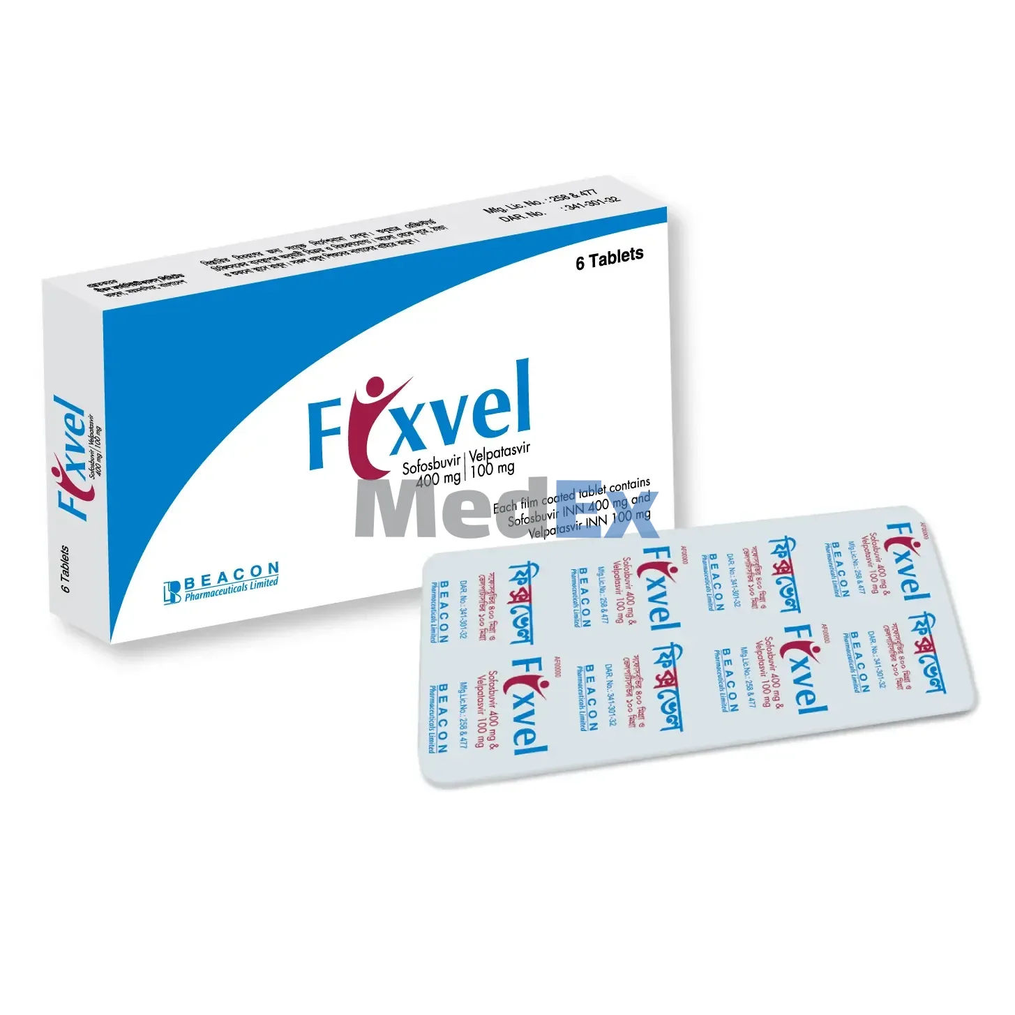 Fixvel 400 mg+100 mg Packaging