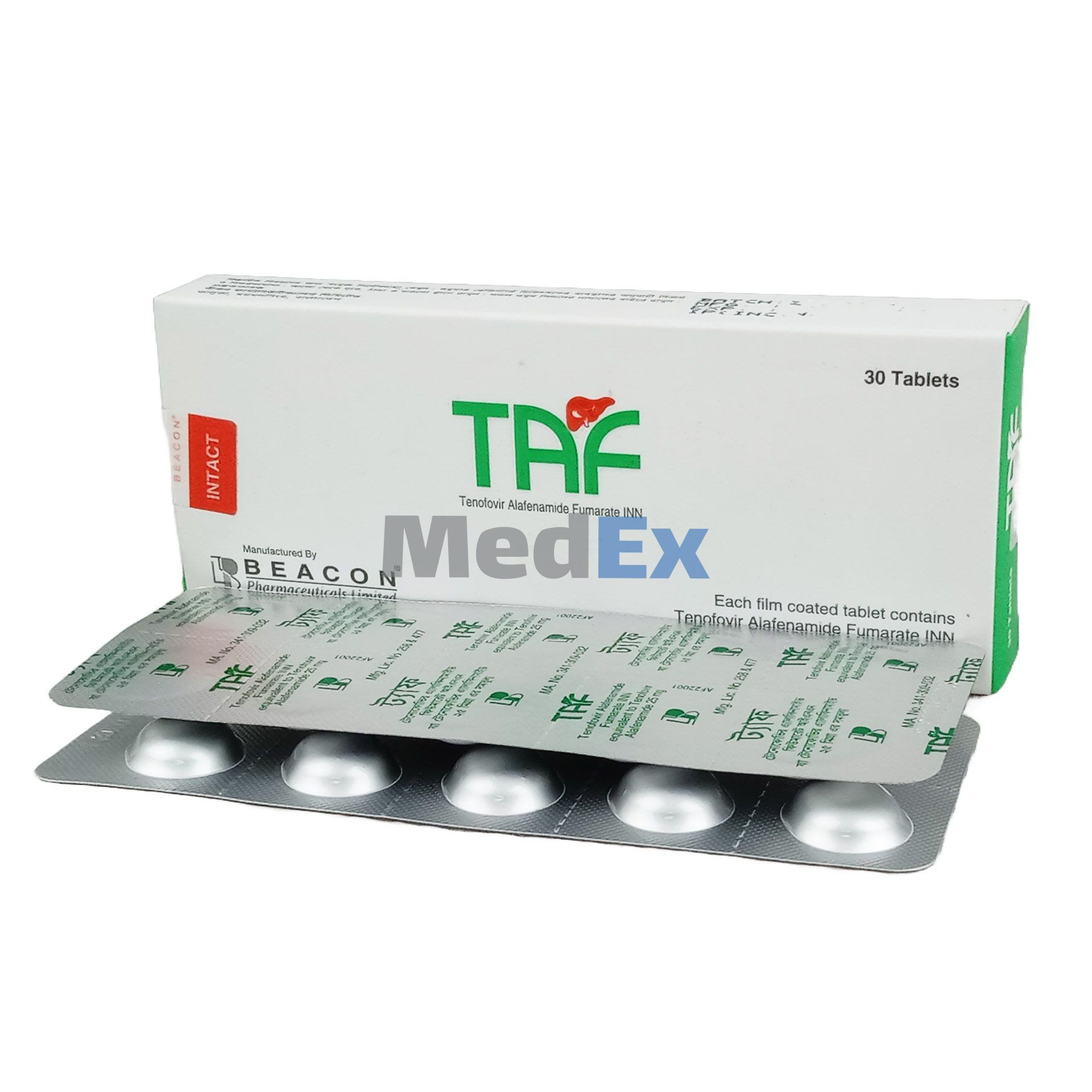 TAF 25 mg Packaging