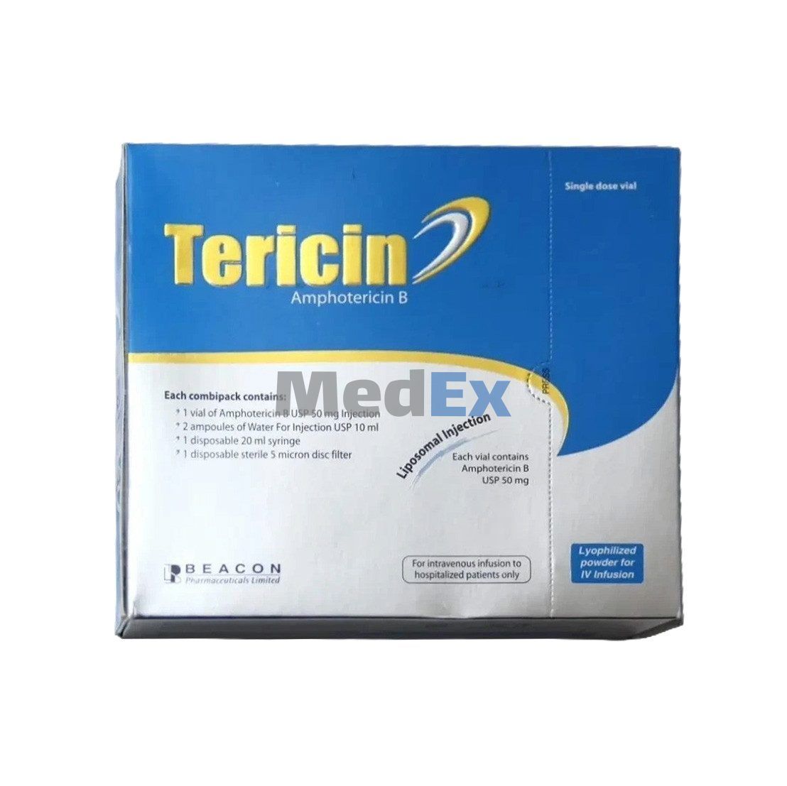Tericin 50 mg/vial Packaging