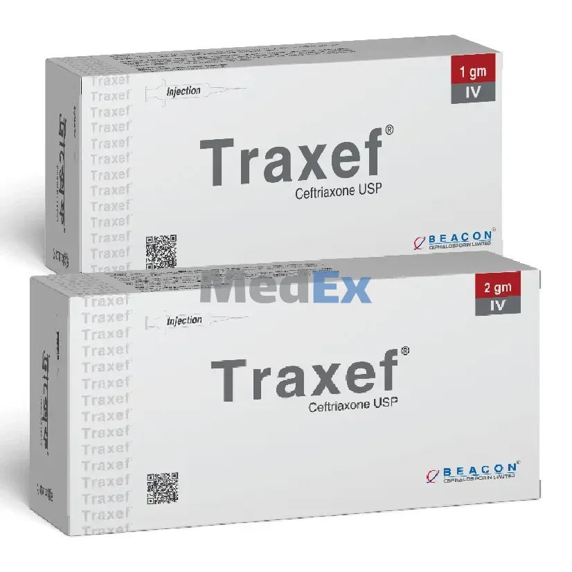 Traxef 2 gm/vial Packaging