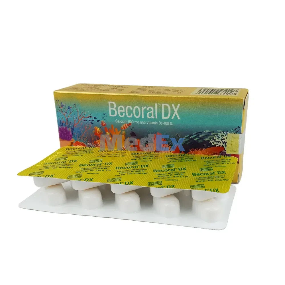 Becoral DX 600 mg+400 IU Packaging