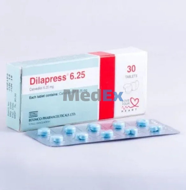 Dilapress 6.25 mg Packaging