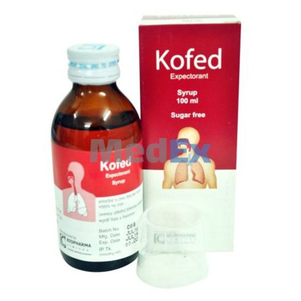 Kofed (30 mg+100 mg+1.25 mg)/5 ml Packaging