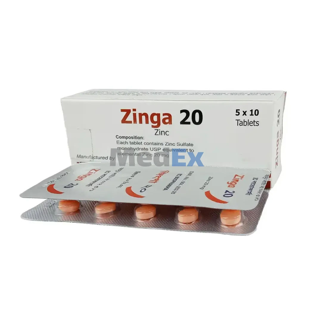 Zinga 20 mg Packaging