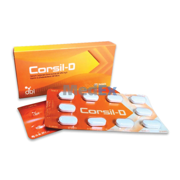Corsil-D 500 mg+200 IU Packaging