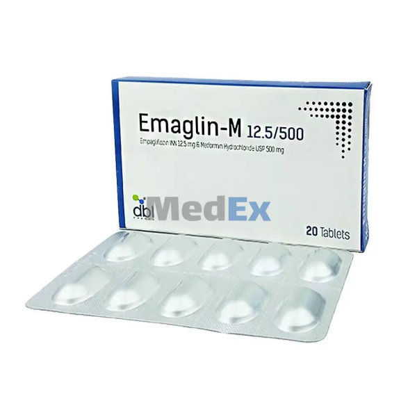 Emaglin-M 12.5 mg+500 mg Packaging