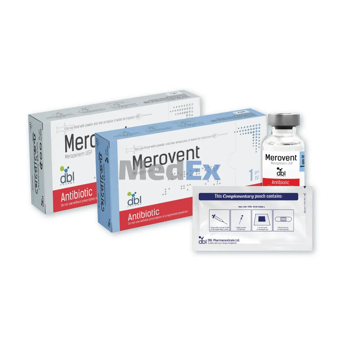 Merovent 1 gm/vial Packaging