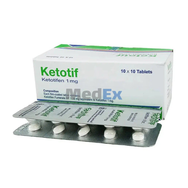 Ketotif 1 mg Packaging
