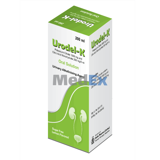 Urodel-K (1500 mg+250 mg)/5 ml Packaging