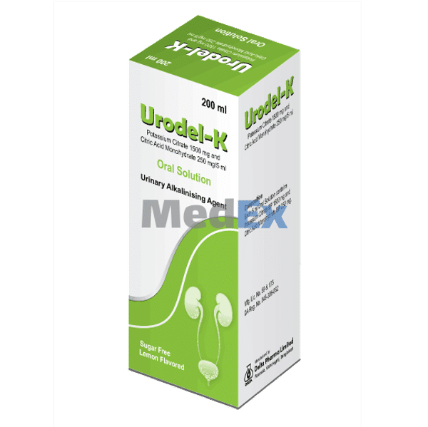 Urodel-K (1500 mg+250 mg)/5 ml Packaging