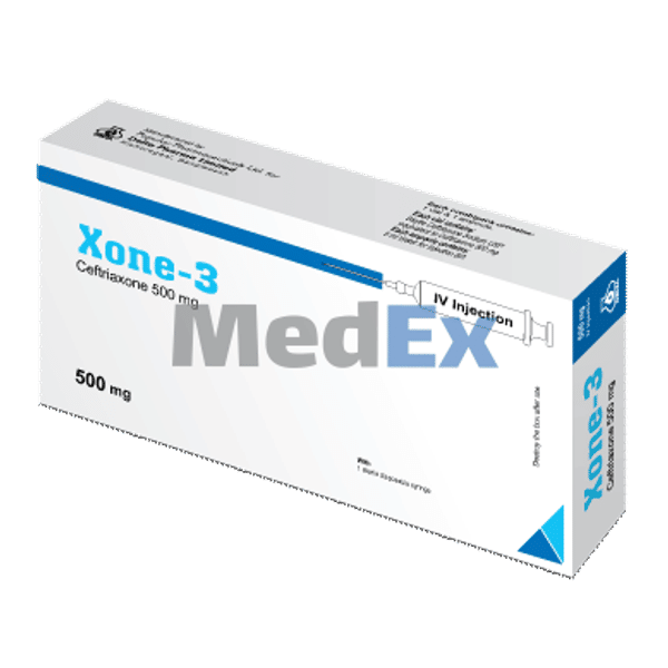 Xone-3 500 mg/vial Packaging