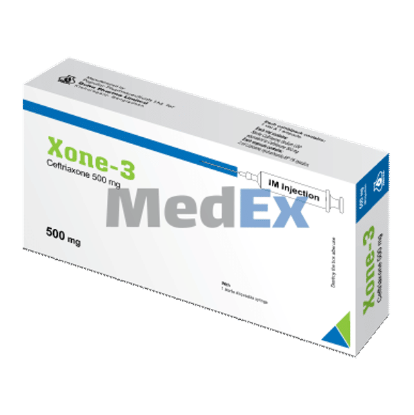 Xone-3 500 mg/vial Packaging