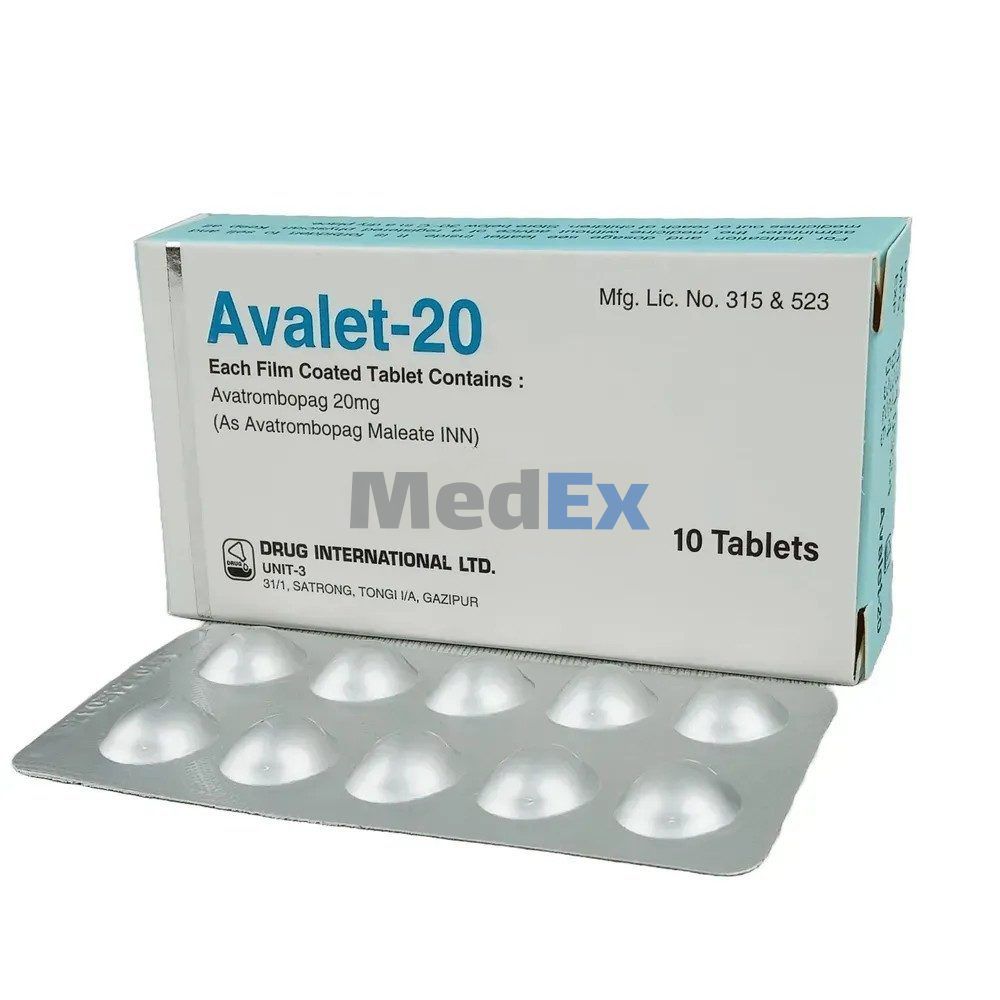 Avalet 20 mg Packaging