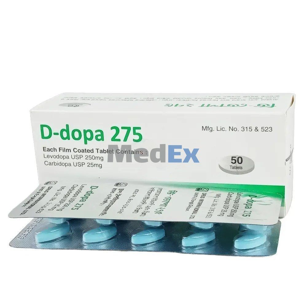 D-Dopa 250 mg+25 mg Packaging