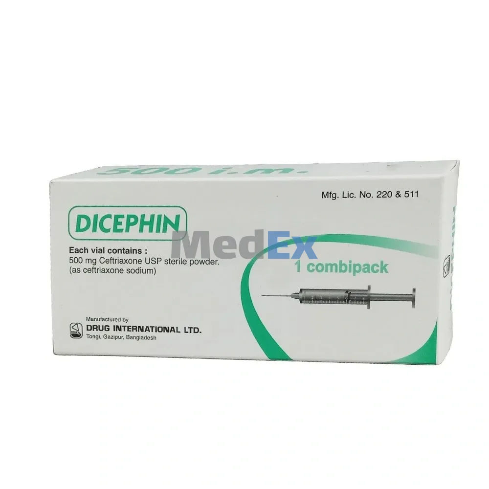 Dicephin 500 mg/vial Packaging