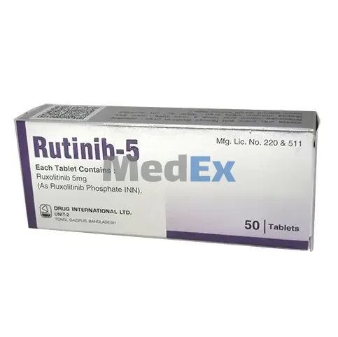 Rutinib 5 mg Packaging