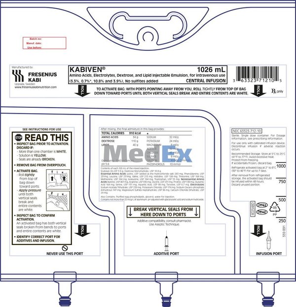 Kabiven Central 1026 ml/bag Packaging