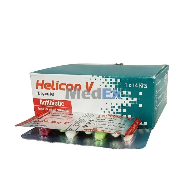 Helicon V 20 mg+1000 mg+500 mg Packaging