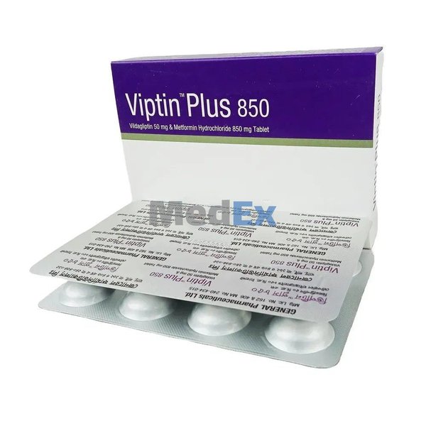 Viptin Plus 50 mg+850 mg Packaging
