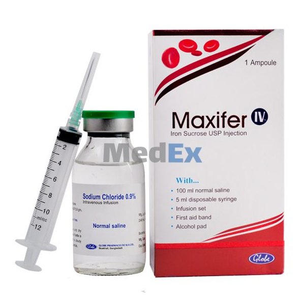 Maxifer 100 mg/5 ml Packaging
