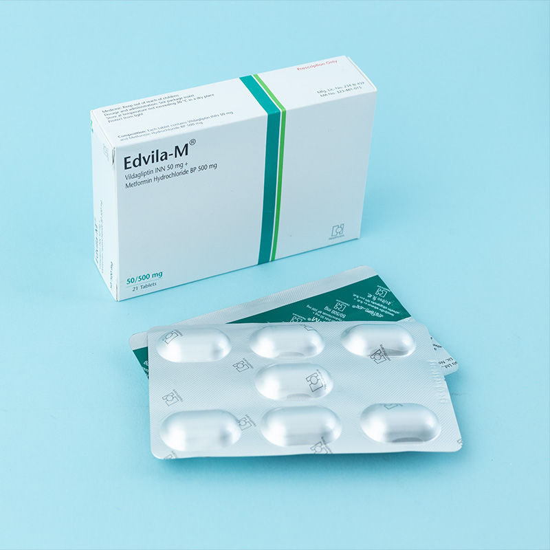 Edvila-M 50 mg+850 mg Packaging