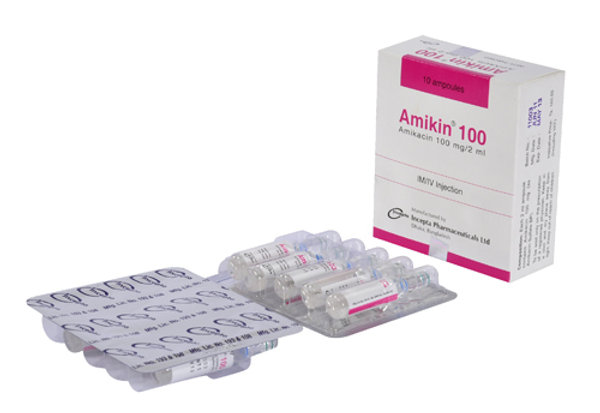 Amikin 100 mg/2 ml Packaging
