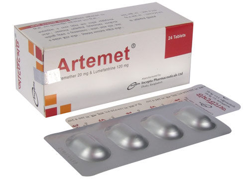 Artemet 20 mg+120 mg Packaging