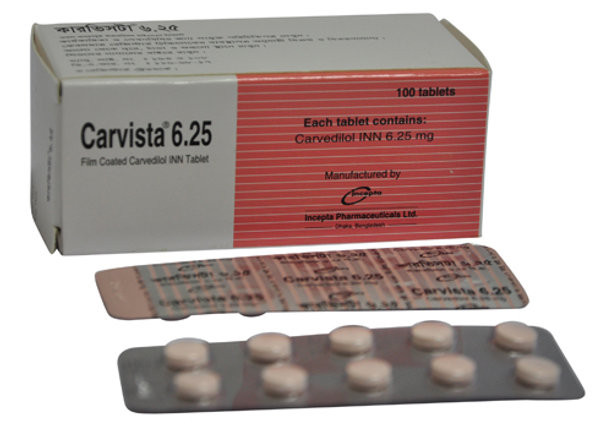 Carvista 12.5 mg Packaging