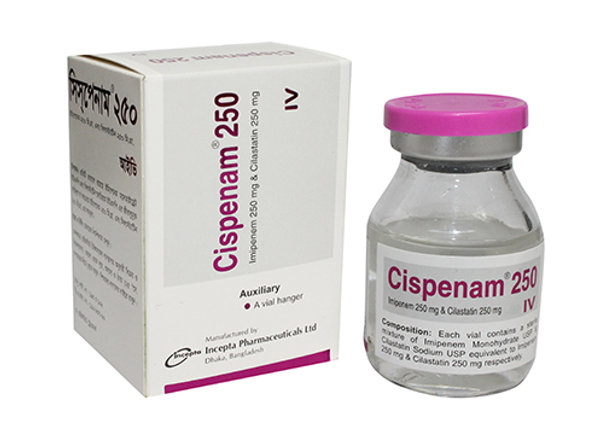 Cispenam (250 mg+250 mg)/vial Packaging