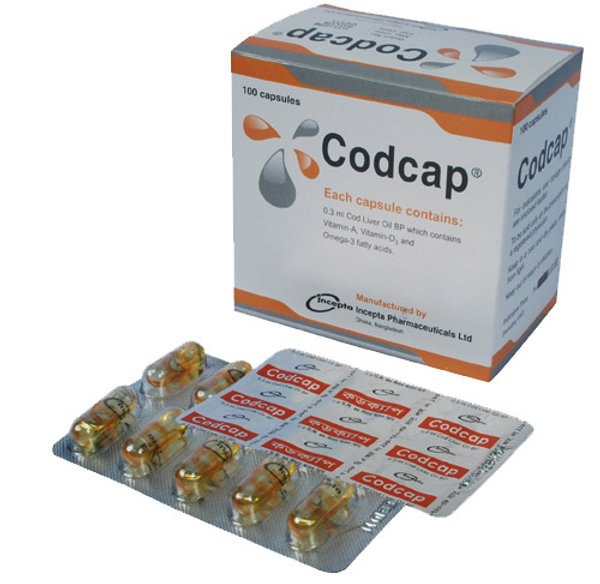 Codcap 600 IU+85 IU+0.3 IU Packaging