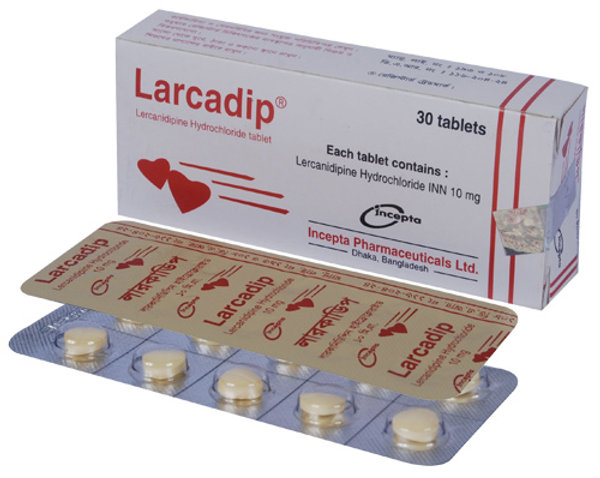 Larcadip 10 mg Packaging