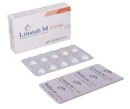 Linatab M 2.5 mg+850 mg Packaging