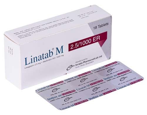 Linatab M ER 5 mg+1000 mg Packaging