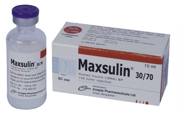 Maxsulin 30%+70% in 40 IU/ml Packaging
