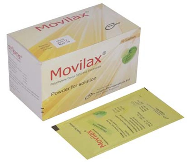 Movilax (13.125 gm+350.7 mg+178.5 mg+46.6 mg)/25 ml Packaging