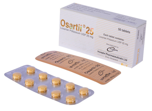 Osartil 25 mg Packaging