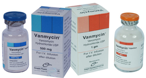 Vanmycin 1 gm/vial Packaging