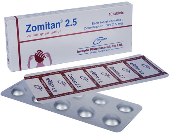 Zomitan 2.5 mg Packaging
