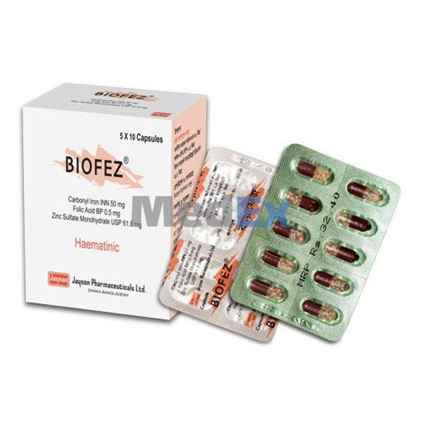 Biofez 50 mg+0.50 mg+61.80 mg Packaging
