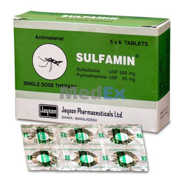 Sulfamin 500 mg+25 mg Packaging