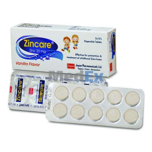 Zincare 20 mg Packaging