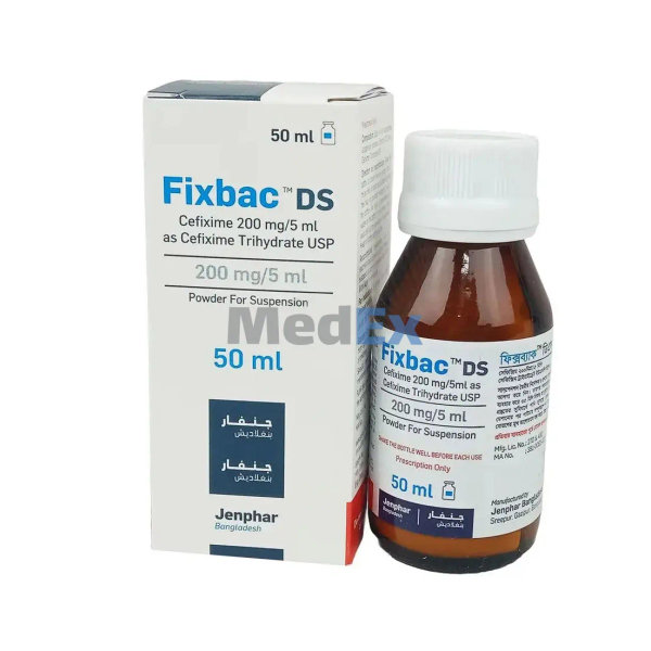 Fixbac DS 200 mg/5 ml Packaging