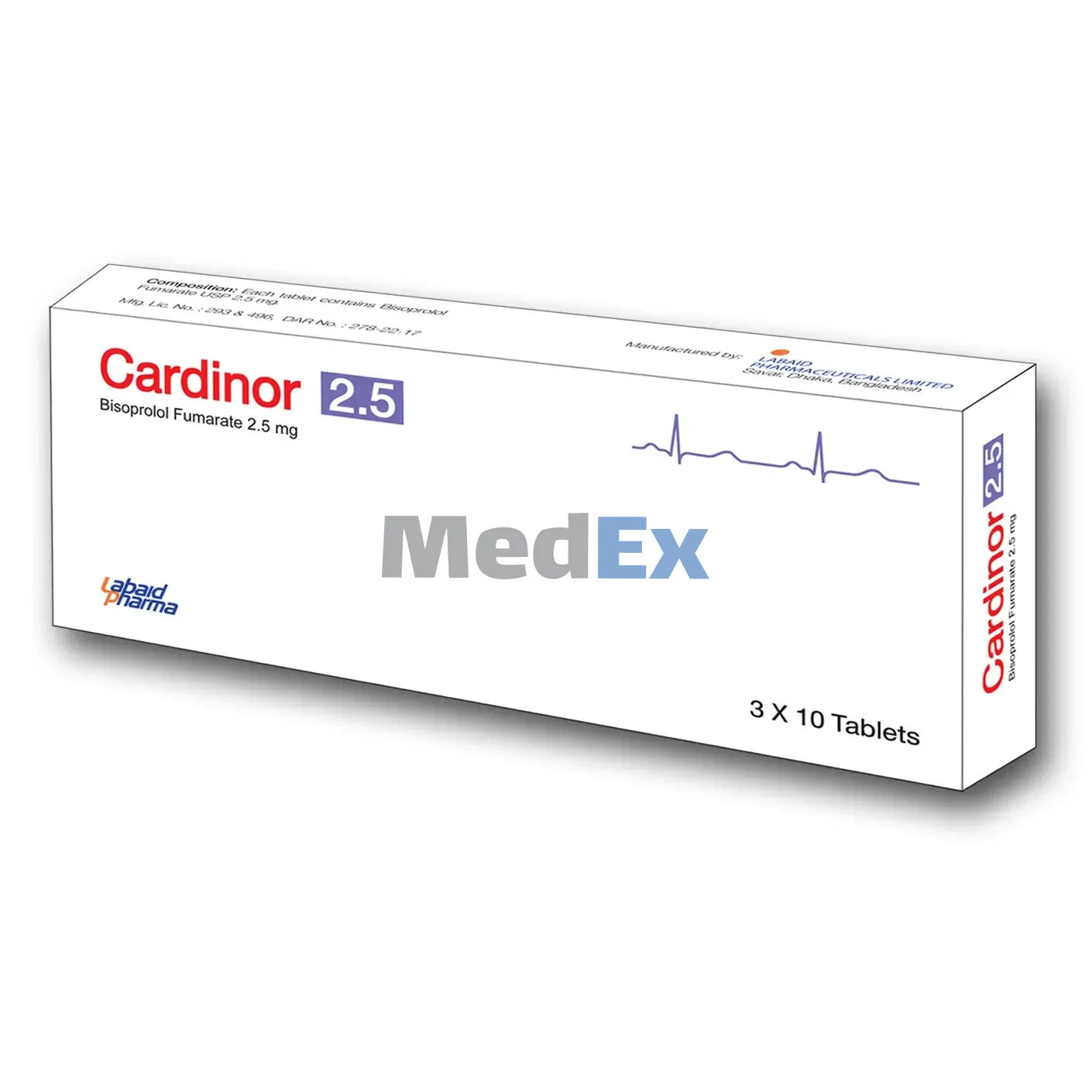Cardinor 2.5 mg Packaging