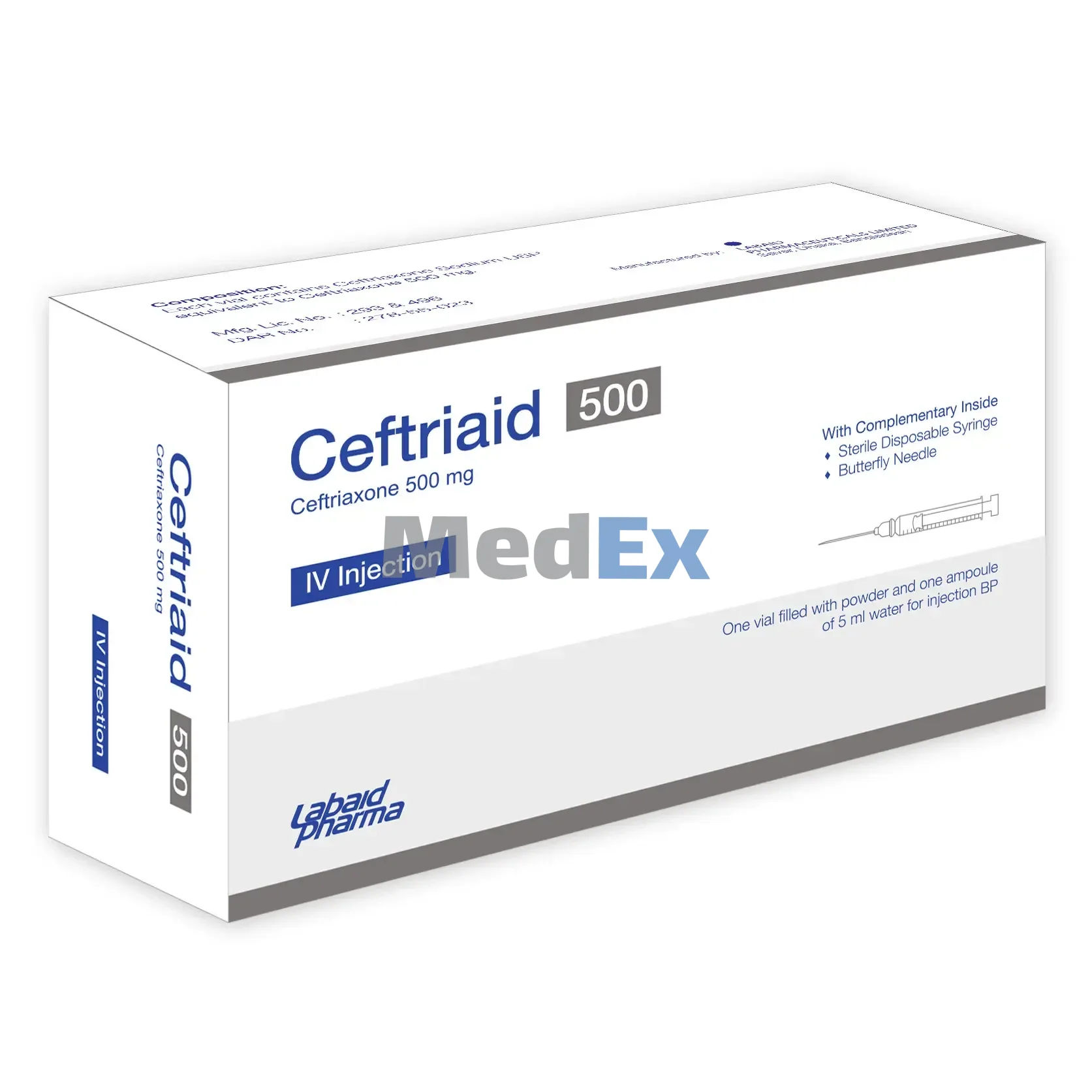 Ceftriaid 500 mg/vial Packaging