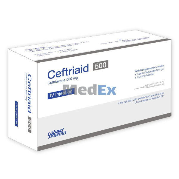 Ceftriaid 500 mg/vial Packaging