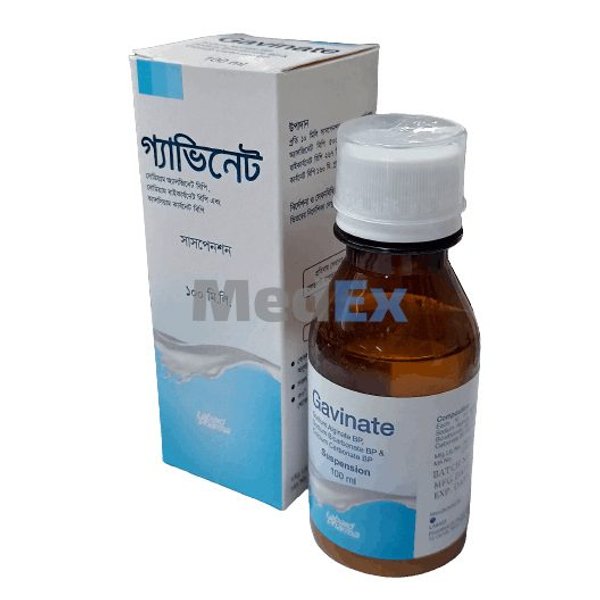 Gavinate (500 mg+267 mg+160 mg)/10 ml Packaging